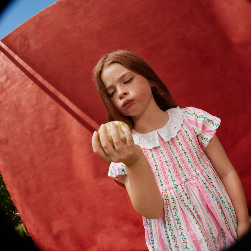 Goldie + Ace Flo Smocked Dress - Strawberry Antique Stripe