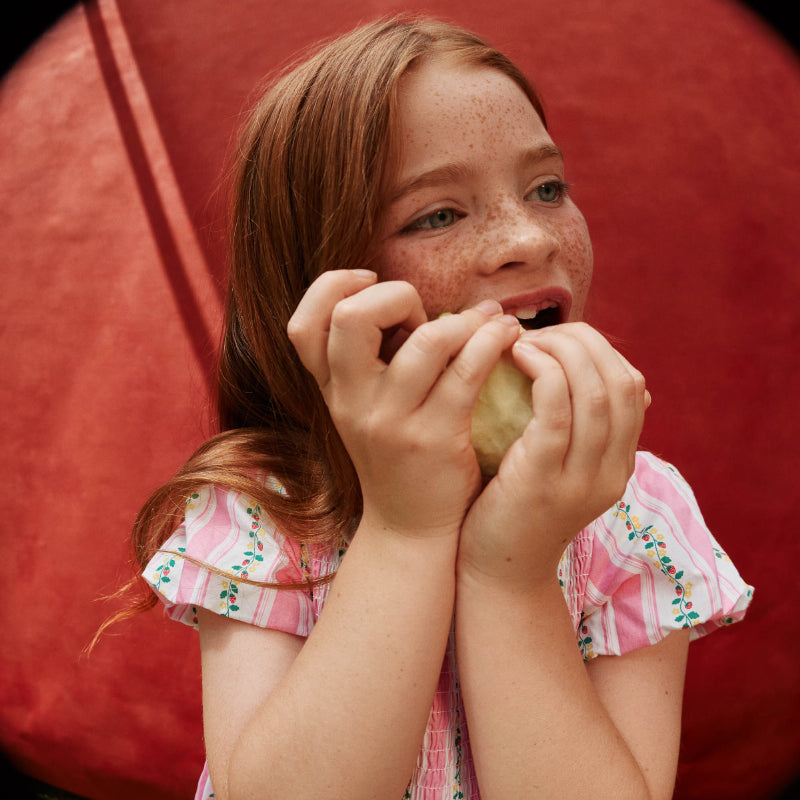 Goldie + Ace Flo Smocked Dress - Strawberry Antique Stripe