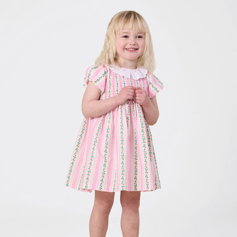 Goldie + Ace Flo Smocked Dress - Strawberry Antique Stripe