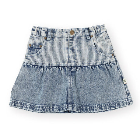 Goldie + Ace Peplum Denim Skirt - Pinstripe