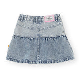 Goldie + Ace Peplum Denim Skirt - Pinstripe