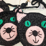 Glitter Cat Hand Knitted Handbag
