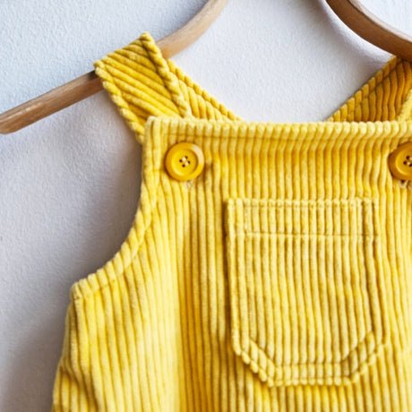 Shorties Chunky Corduroy Pinafore - Yellow Stripe - Size 2