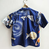 Shorties Disco Shirt Retro Space Navy with Satellites