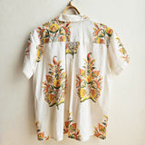 Shorties Disco Shirt Indian Block Print Yellow Orange