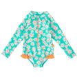 Goldie + Ace Long Sleeve Frill Swimsuit - Daisy Patch