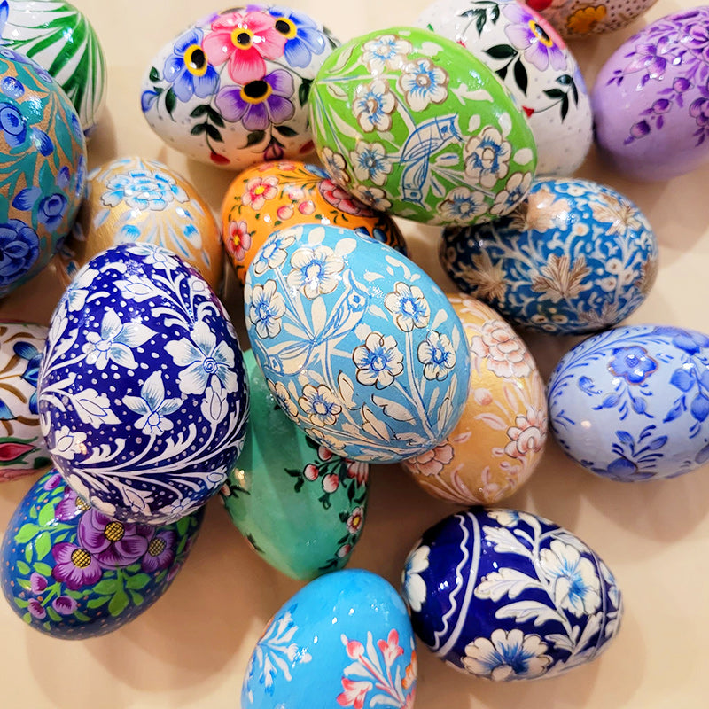 Hand painted Wooden Eggs Assorted - Large