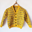 Handknitted Stripe Cardigan E Bright Yellow and Fawn Stripes