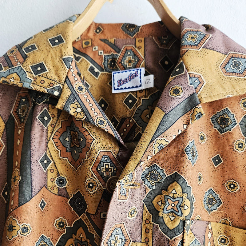 Shorties Disco Shirt - Tan Paisley