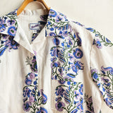 Shorties Disco Shirt Indian Block Print Lavender Blue