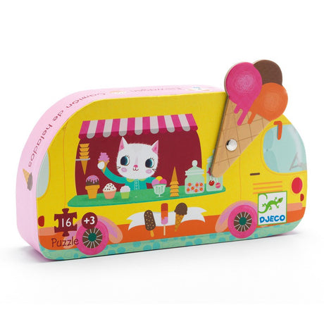 Djeco 16PC Silhouette Puzzle - Ice Cream Truck