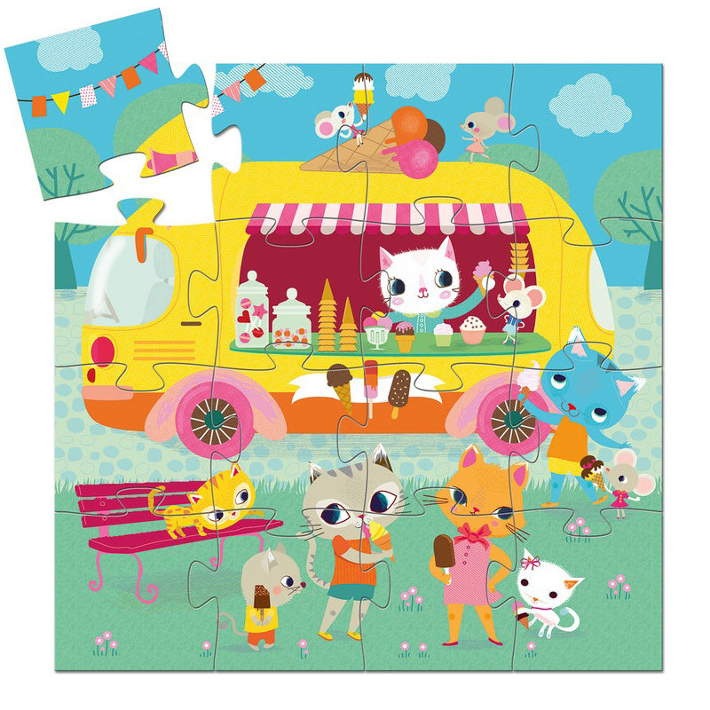 Djeco 16PC Silhouette Puzzle - Ice Cream Truck