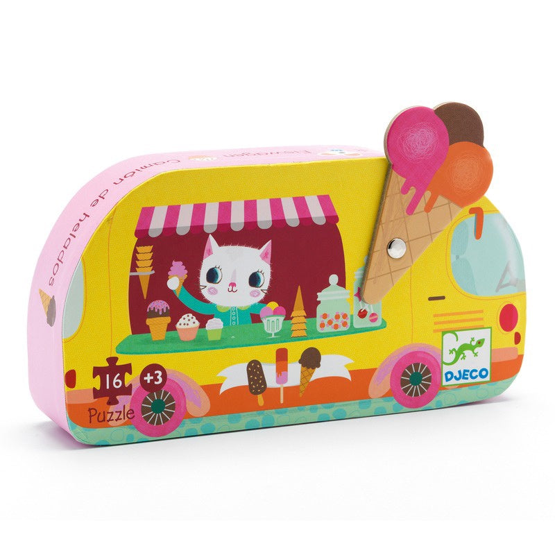 Djeco 16PC Silhouette Puzzle - Ice Cream Truck
