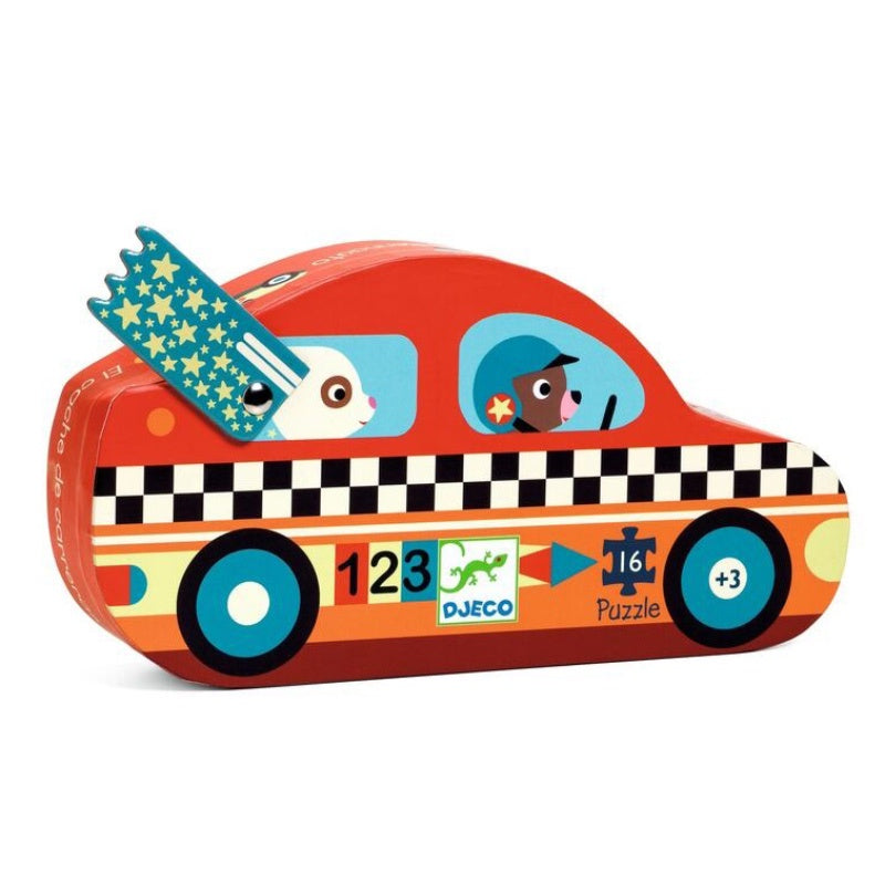 Djeco 16PC Silhouette Puzzle - Racing Car