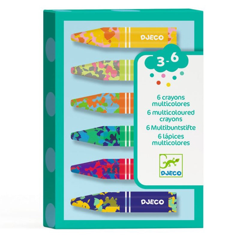 Djeco 6 Multicoloured Flower Crayons