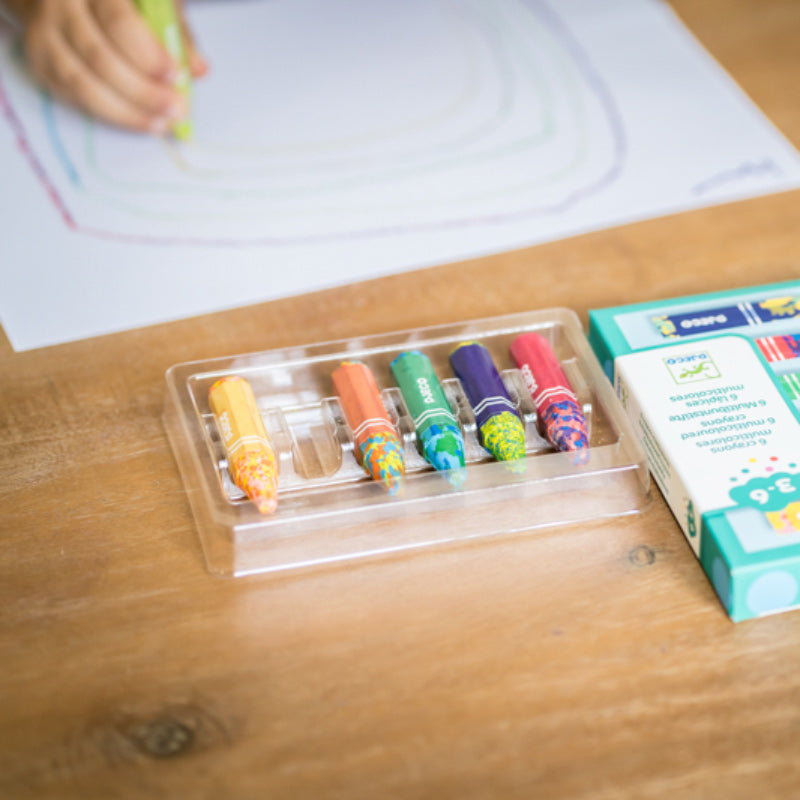 Djeco 6 Multicoloured Flower Crayons