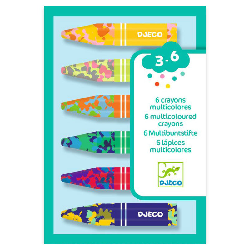 Djeco 6 Multicoloured Flower Crayons