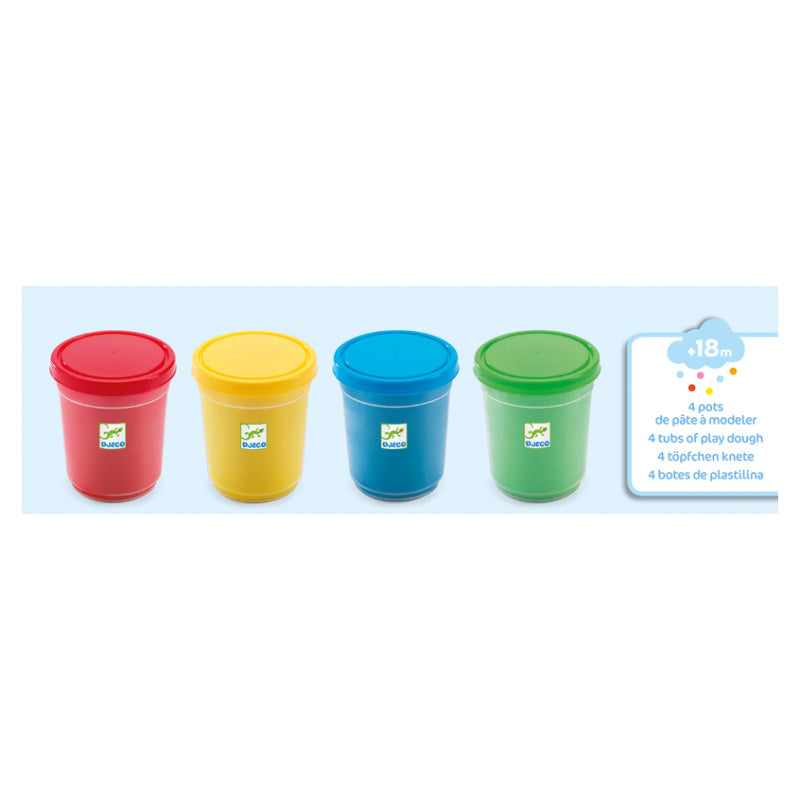 Djeco Bright Modelling Dough 4PK