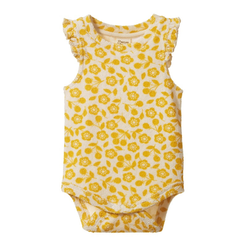 Nature Baby Fleur Bodysuit Terry - Kitchen Garden Freesia