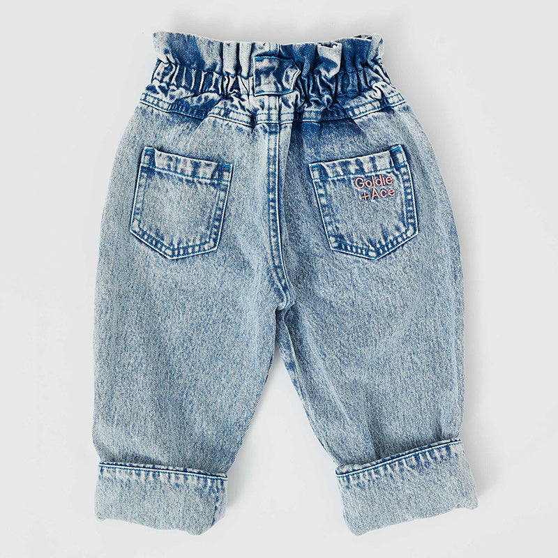 Goldie And Ace Millie Paper Bag Jeans - Light Denim