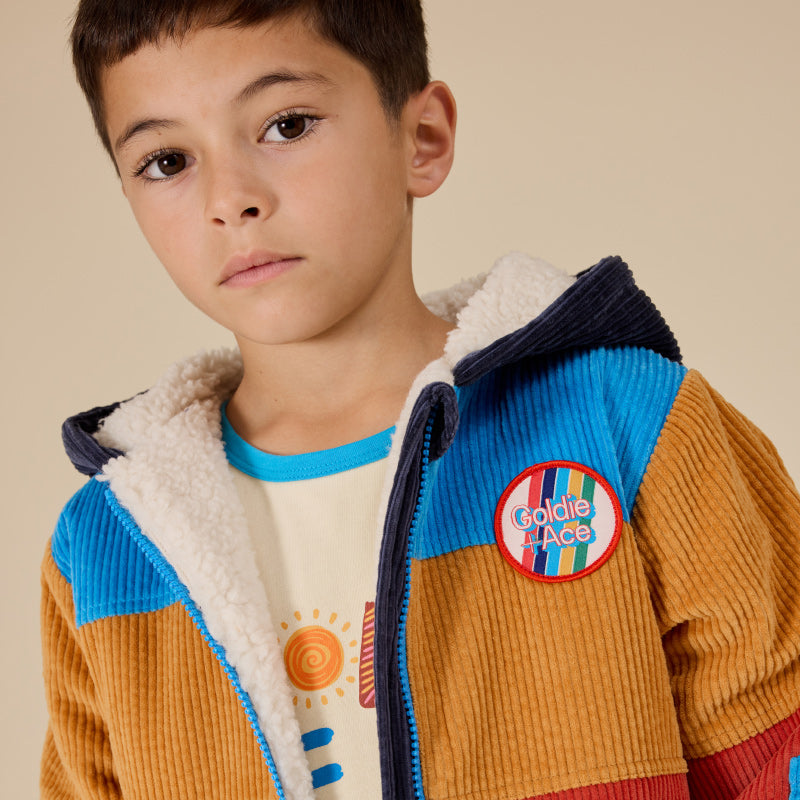 Goldie + Ace Retro Corduroy Colourblock Jacket