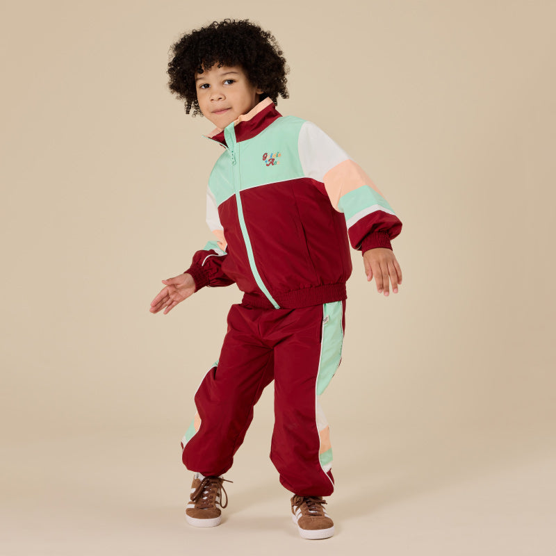 Goldie + Ace Retro Sporty Pants - Brick/Peapod