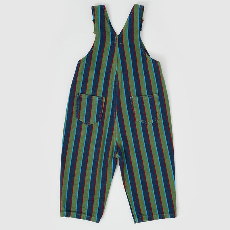 Goldie And Ace Overalls - Heritage Stripe Green/Blue