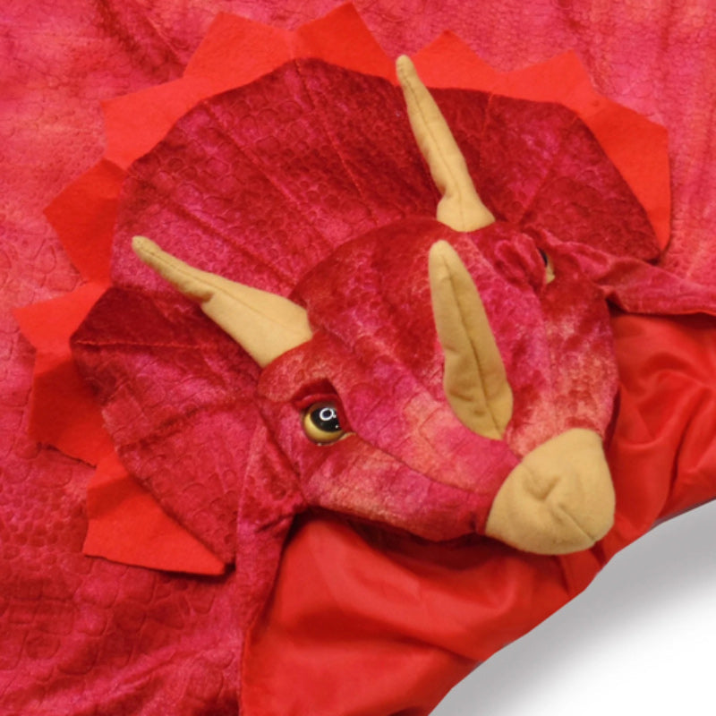 Red Triceratops Hooded Cape