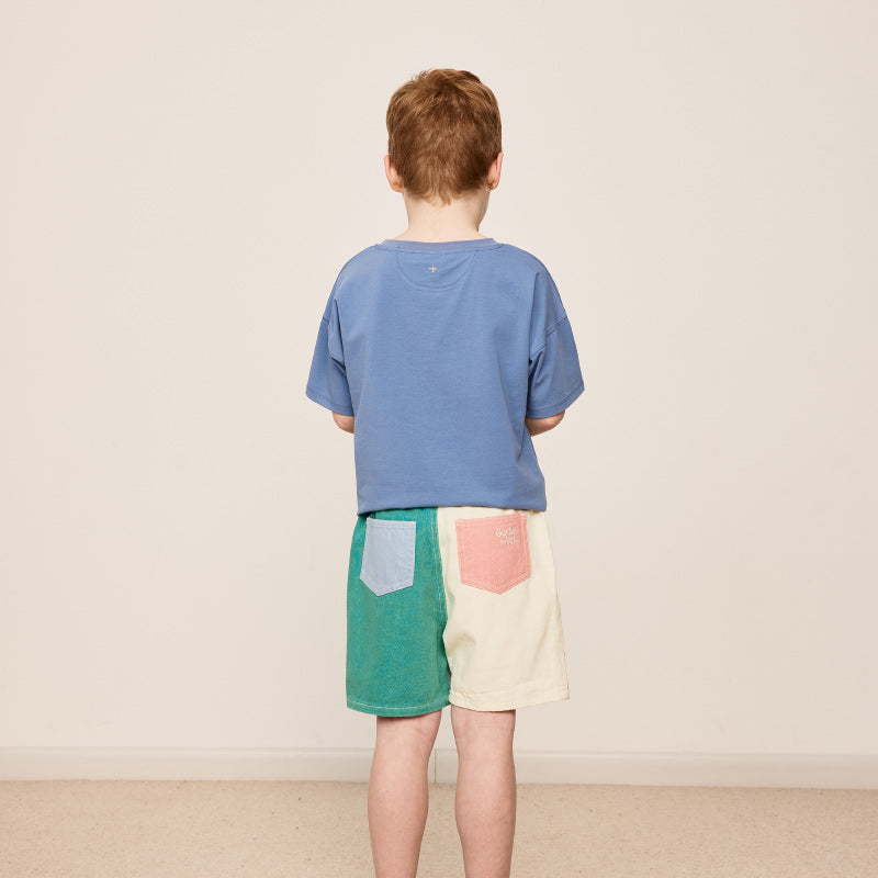 Goldie & Ace Denim Colour Block Shorts - Green