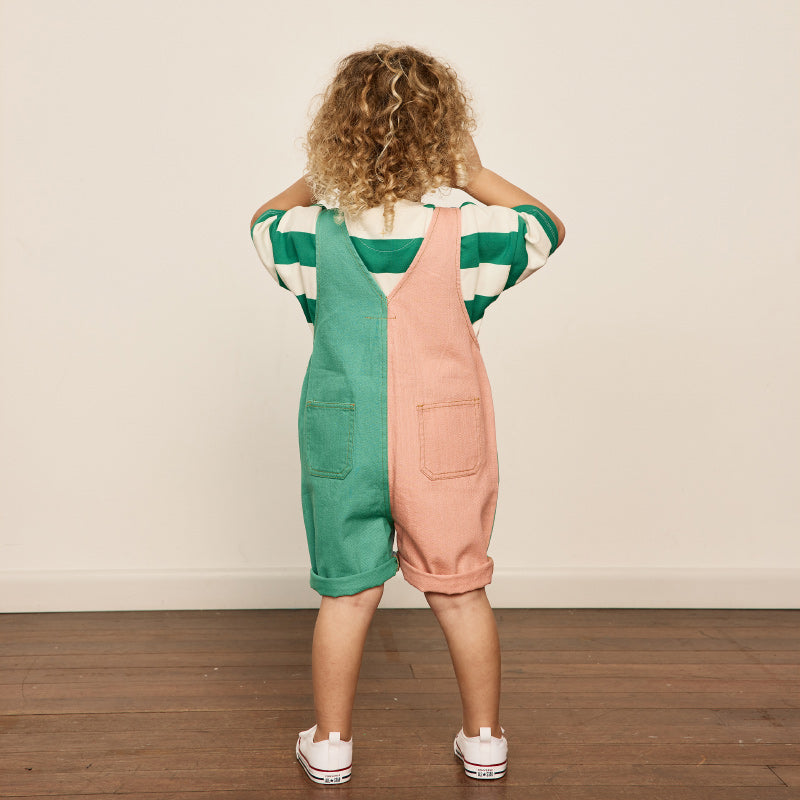 Goldie & Ace Burton Overalls - Denim/Green/Rust