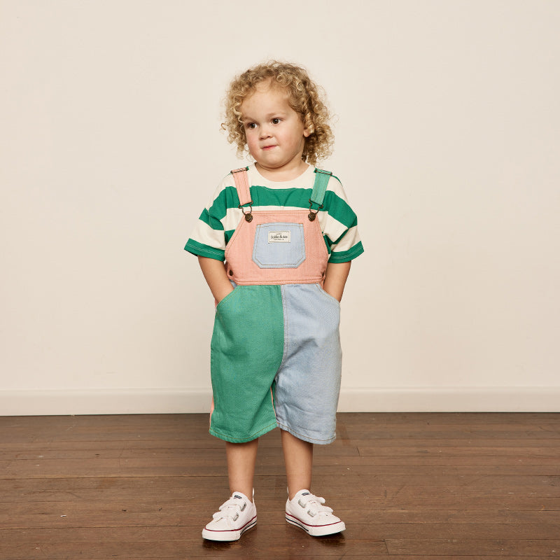 Goldie & Ace Burton Overalls - Denim/Green/Rust