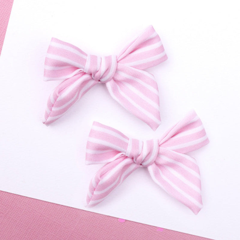Lauren Hinkley Bow Clips - Pink Striped