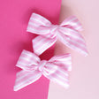 Lauren Hinkley Bow Clips - Pink Striped