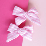 Lauren Hinkley Bow Clips - Pink Striped