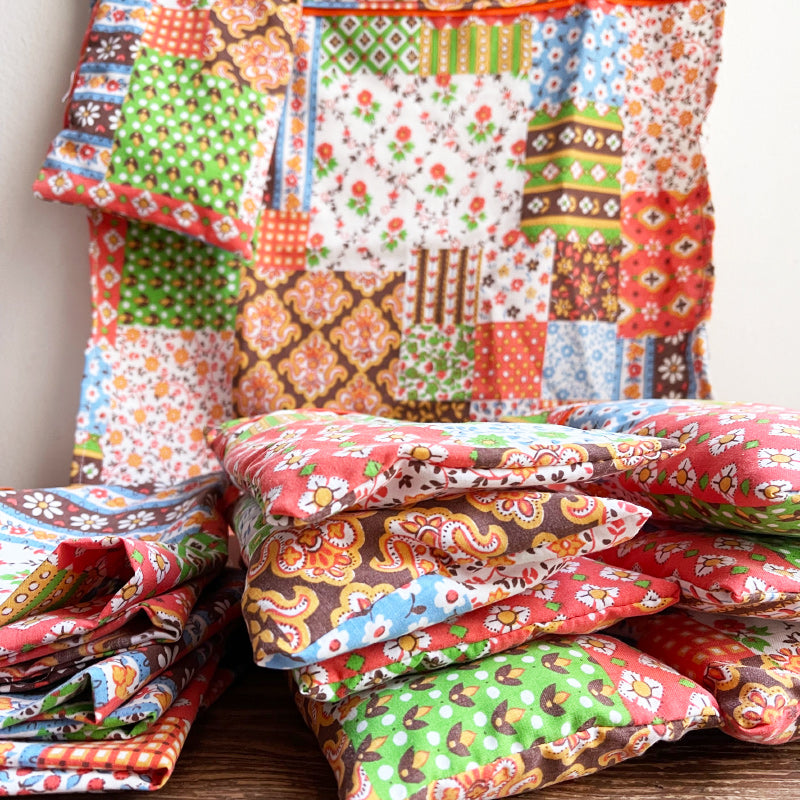 Dolls Bed Sheet / Pillow Set - Patchwork Print