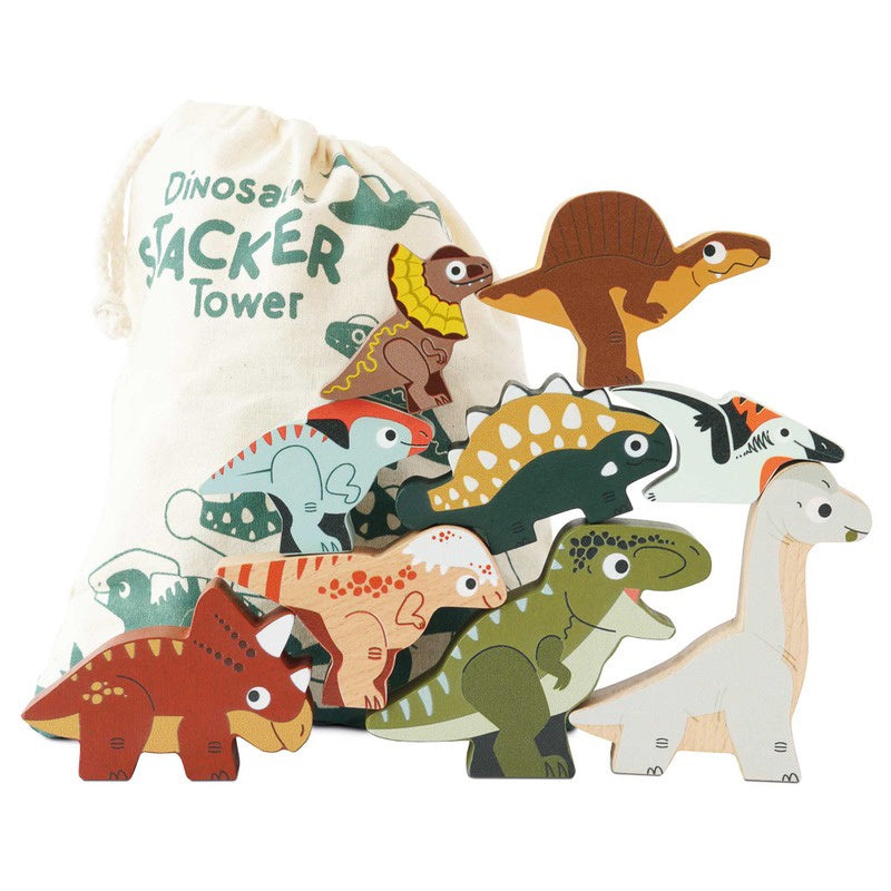 Jurassic Stacking Dinosaurs & Bag 10PC
