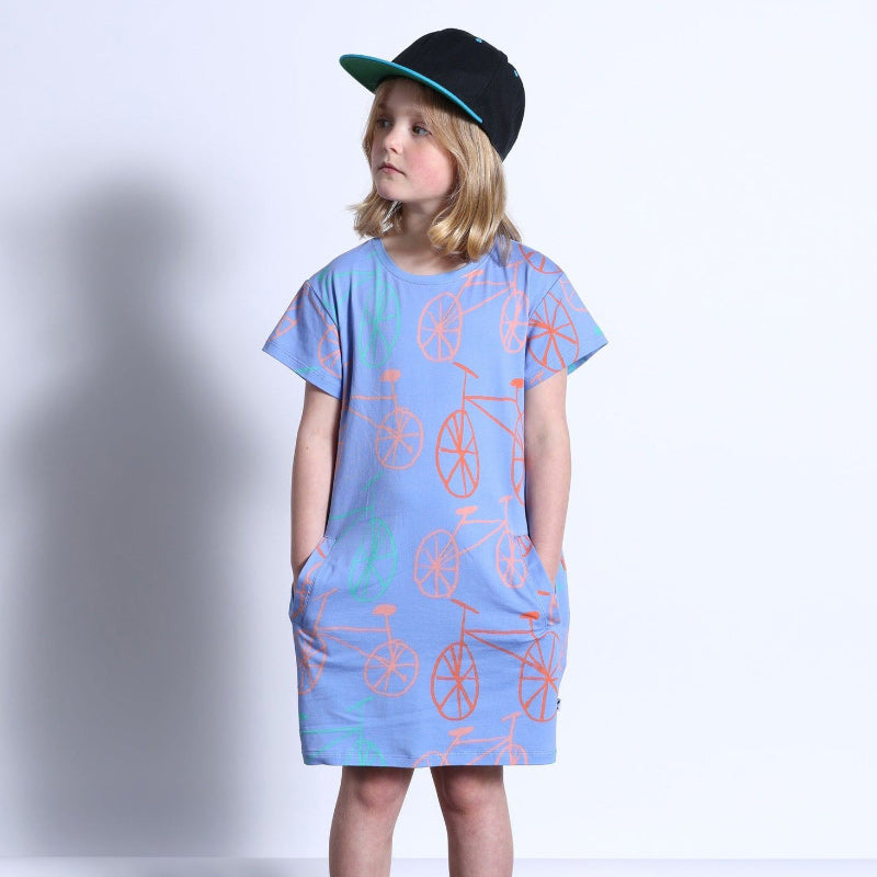 Minti Bikes Dress - Bright Cornflower