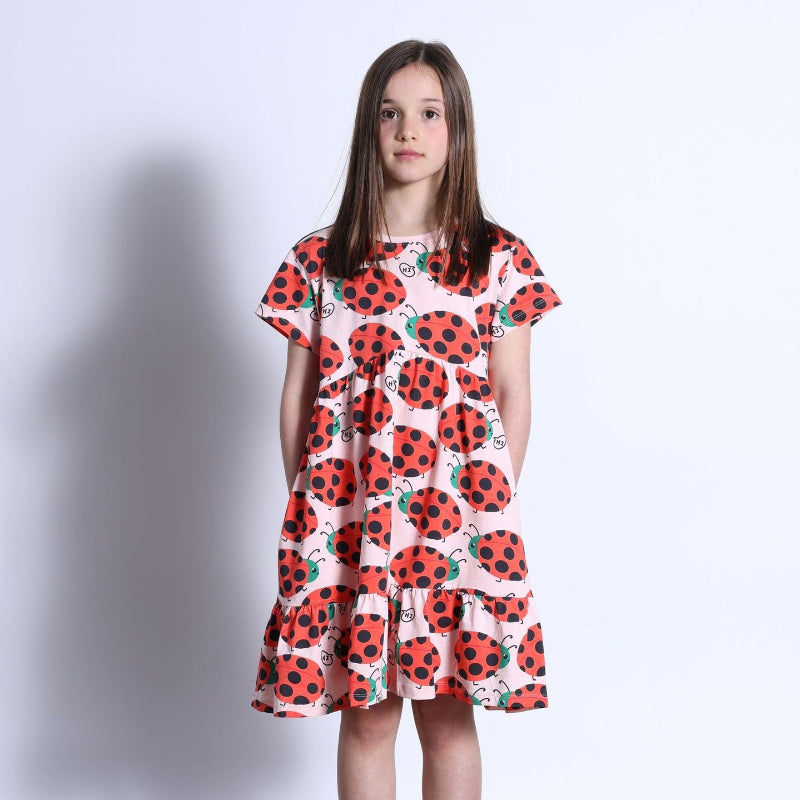 Minti Friendly Ladybirds Dress - Pink