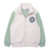 Minti Happy Teddy Zip Up - Cream/Muted Green