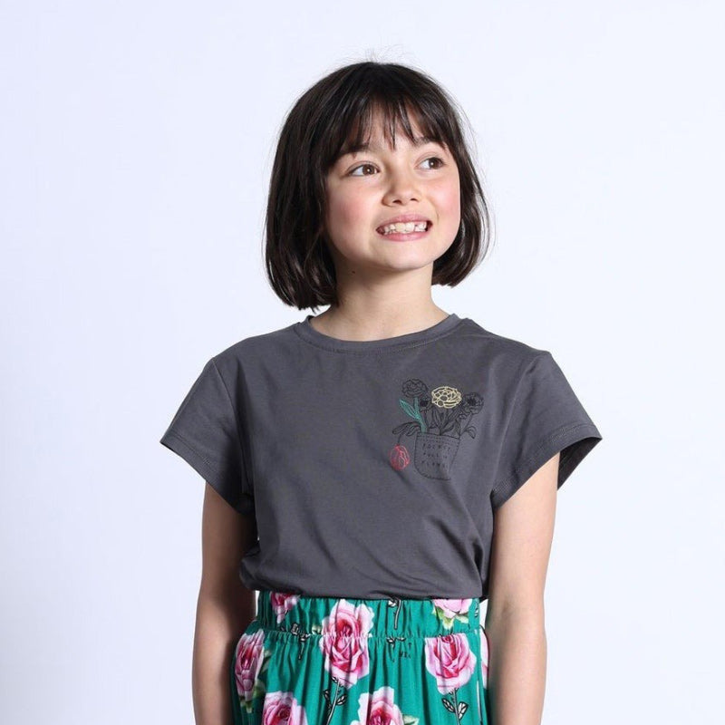 Minti Pocket Of Flowers Tee - Dark Grey