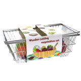 Wooden Cutting Vegetables In Metal Basket