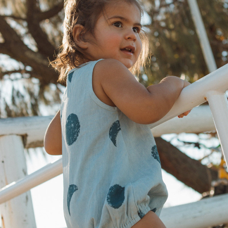Olive & The Captain Bubble Romper - Blue Moon Chambray