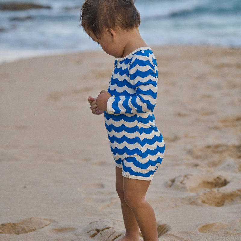 Nature Baby One Piece Bathing Trunks - Waves Blue