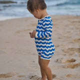 Nature Baby One Piece Bathing Trunks - Waves Blue