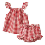 Nature Baby Petal Set Seersucker - Red Gingham