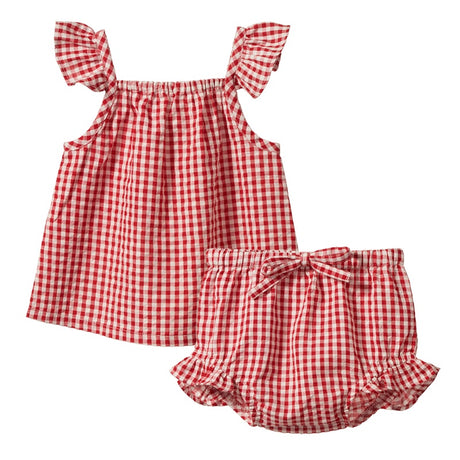 Nature Baby Petal Set Seersucker - Red Gingham