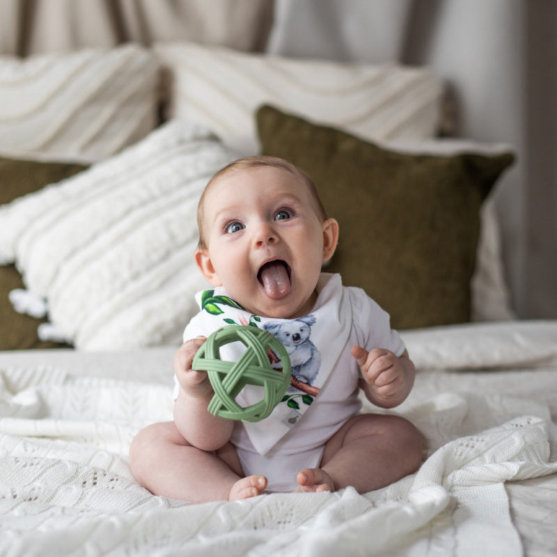 Silicone Weave Teething Ball - Sage