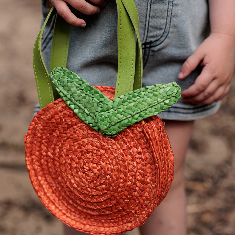 Acorn Straw Bag - Clementine