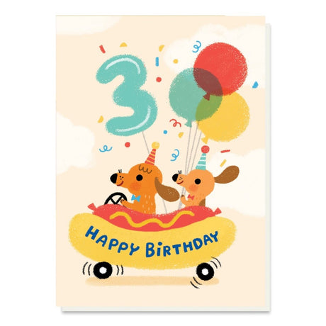 Age 3 Card - Hotdog