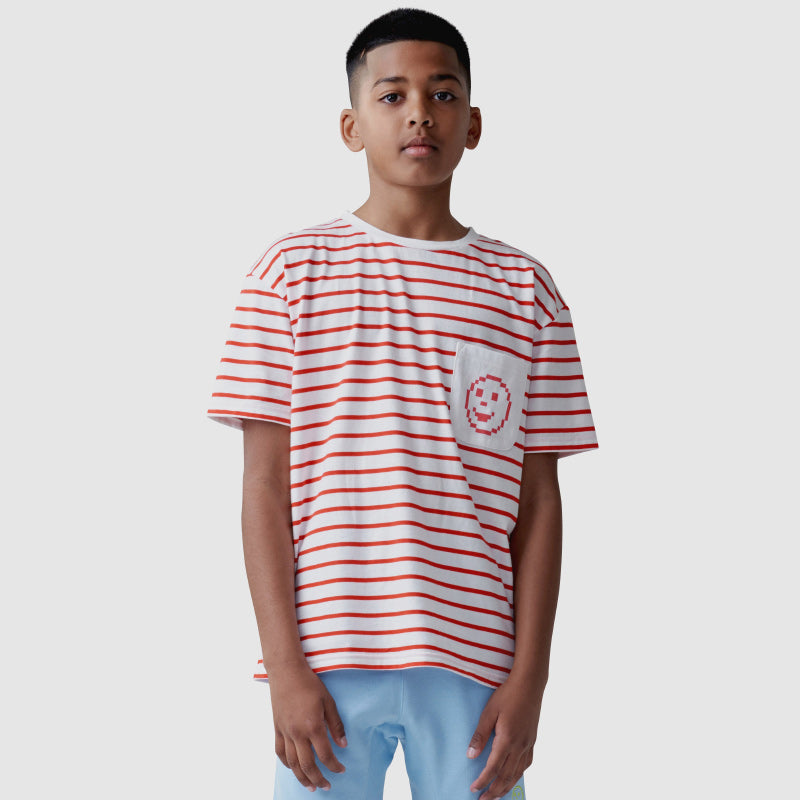 Sherif Pixel Pocket Tee - Red Stripe